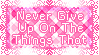 never give up
