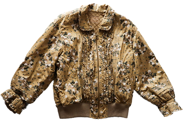 beige floral blouson