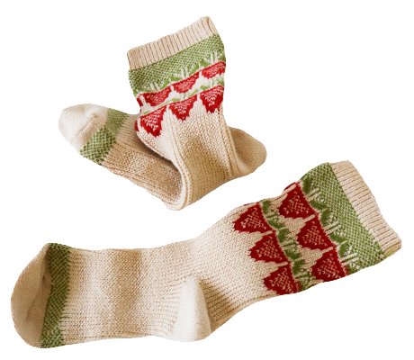 pair of socks with strawberries on them